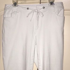 Coldwater Creek Natural Fit Cropped Stretch Jean Pants - White Denim, Size 12